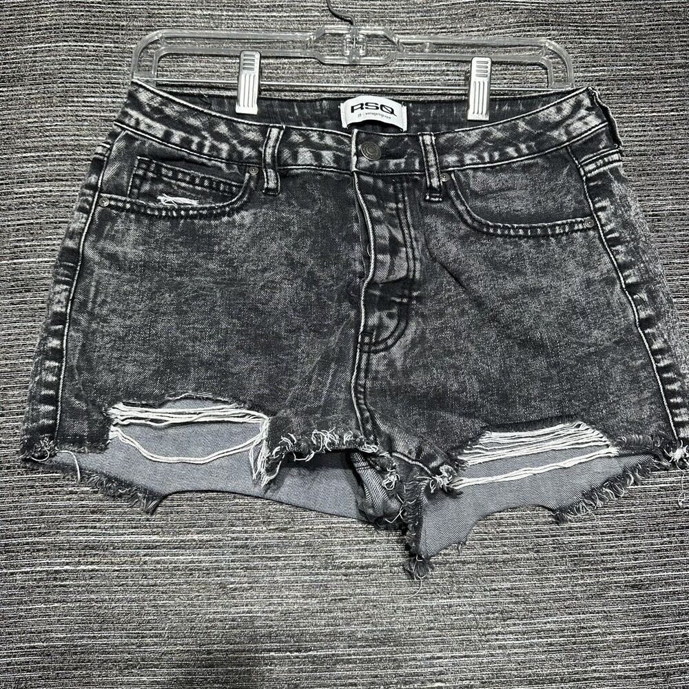 RSQ Black Shorts Women's Size 28 Vintage High Rise Distressed Denim